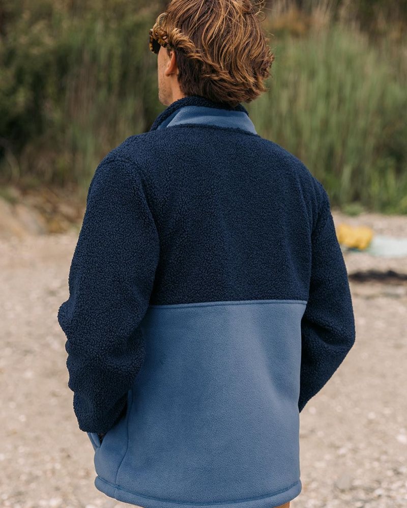 Runo Passenger Sendero Recycled Full Zip Męskie Jasny Granatowe | Polska-XTSKBC305