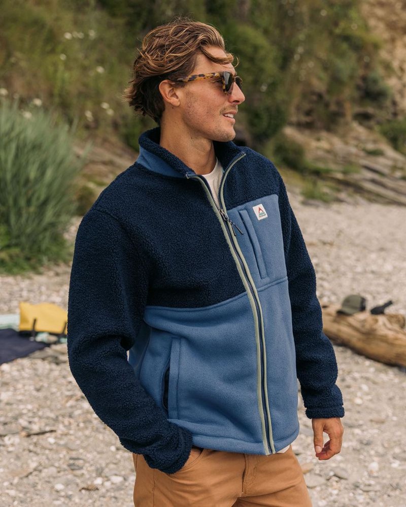 Runo Passenger Sendero Recycled Full Zip Męskie Jasny Granatowe | Polska-XTSKBC305