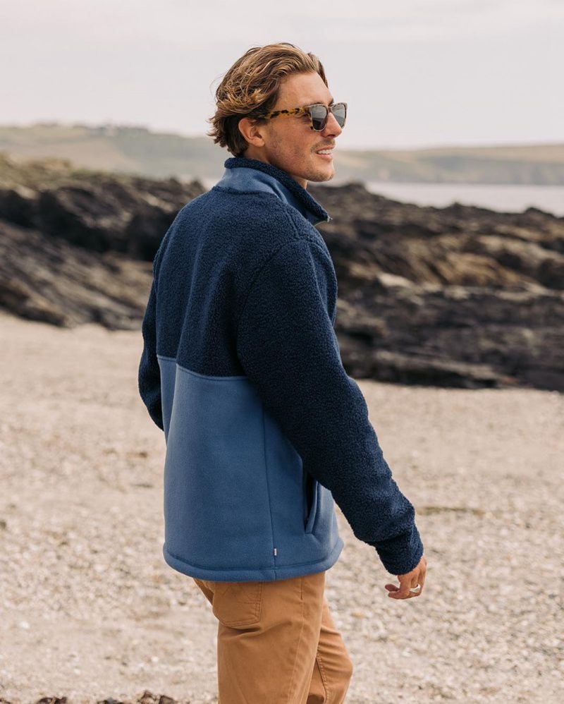 Runo Passenger Sendero Recycled Full Zip Męskie Jasny Granatowe | Polska-XTSKBC305