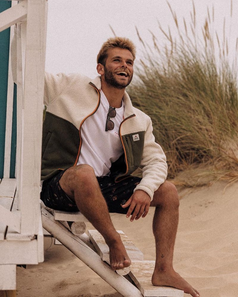Runo Passenger Sendero Recycled Full Zip Męskie Beżowe | Polska-AMXIPV948