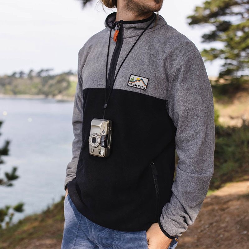 Runo Passenger Set Off Recycled Polar 1/4 Zip Męskie Szare Czarne | Polska-ZXNEYR084