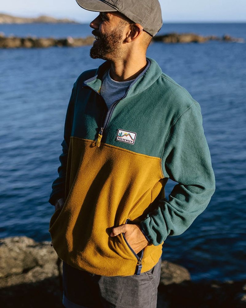Runo Passenger Set Off Recycled Polar 1/4 Zip Męskie Jasny | Polska-WDRZCU345