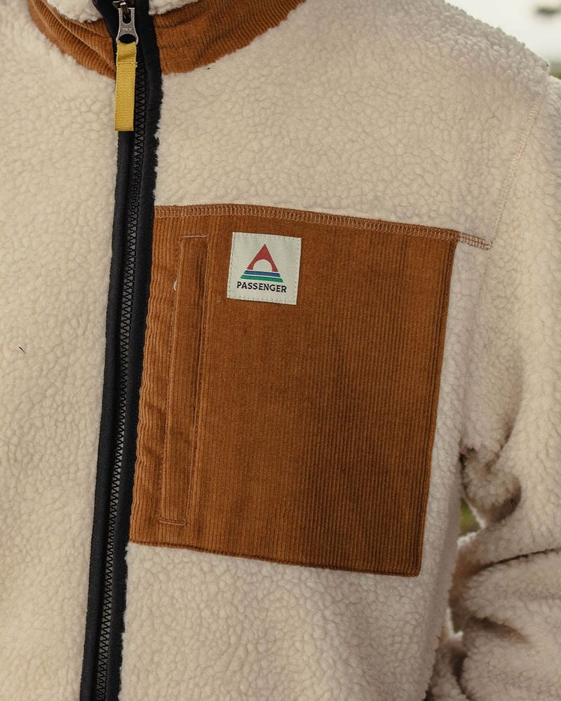 Runo Passenger Trekker Recycled Deep-Pile Sherpa Męskie Warm Ivory | Polska-XMCBTG376