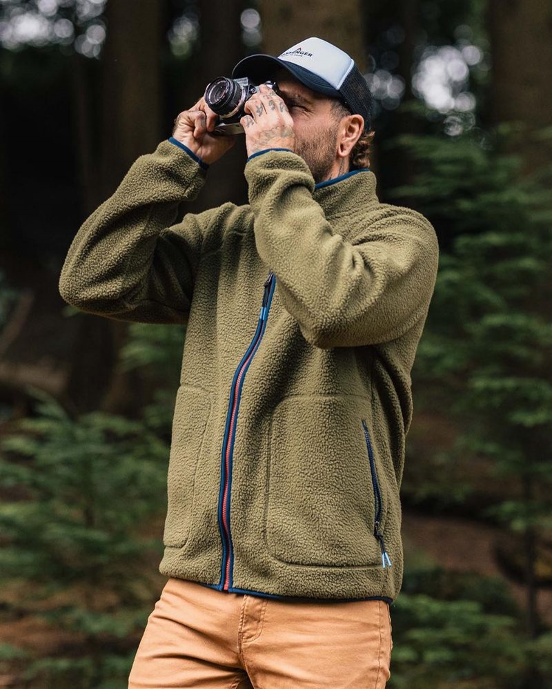 Runo Passenger Tripper 2.0 Full Zip Recycled Sherpa Męskie Khaki | Polska-SMBLIP385