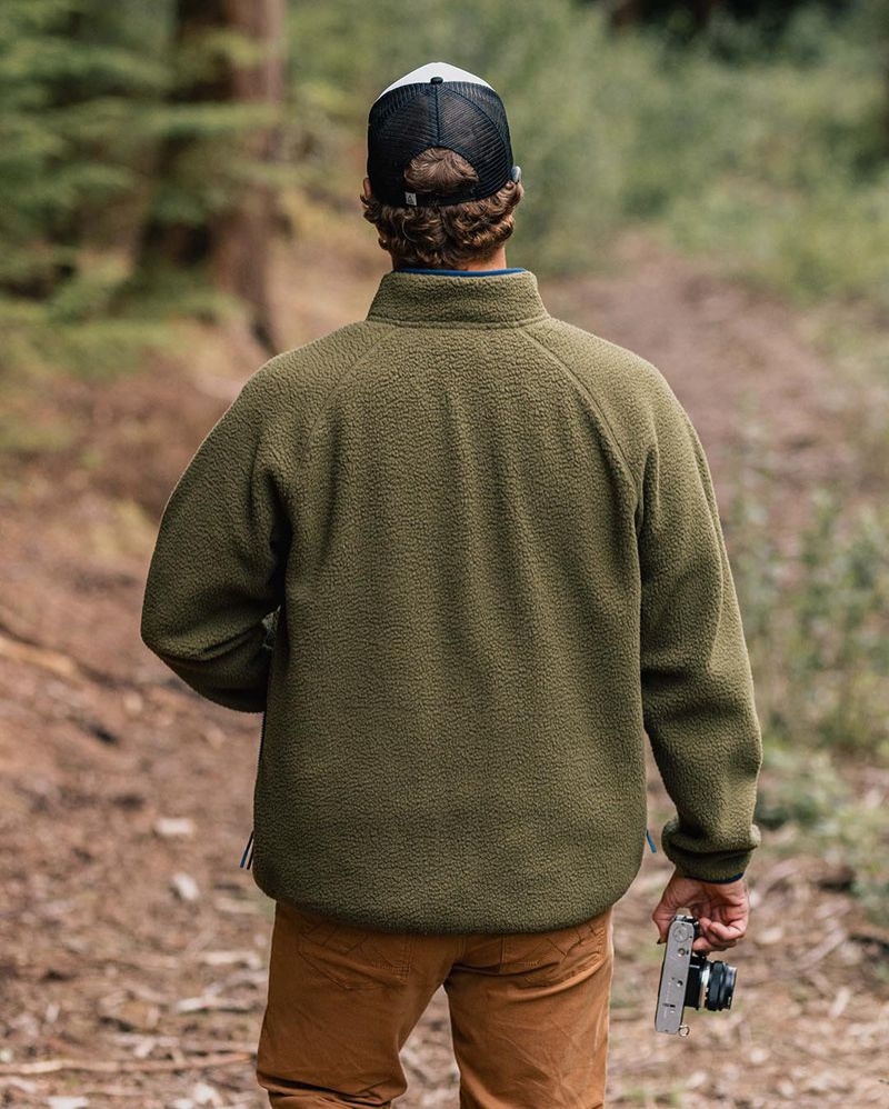 Runo Passenger Tripper 2.0 Full Zip Recycled Sherpa Męskie Khaki | Polska-SMBLIP385