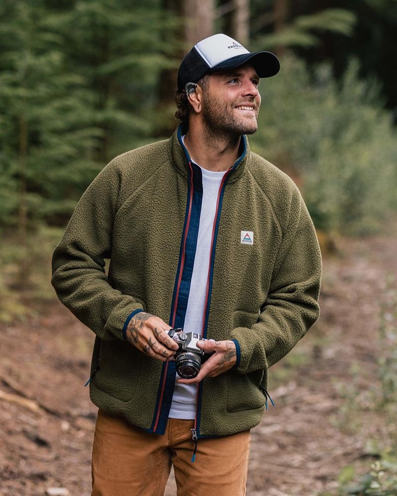 Runo Passenger Tripper 2.0 Full Zip Recycled Sherpa Męskie Khaki | Polska-SMBLIP385