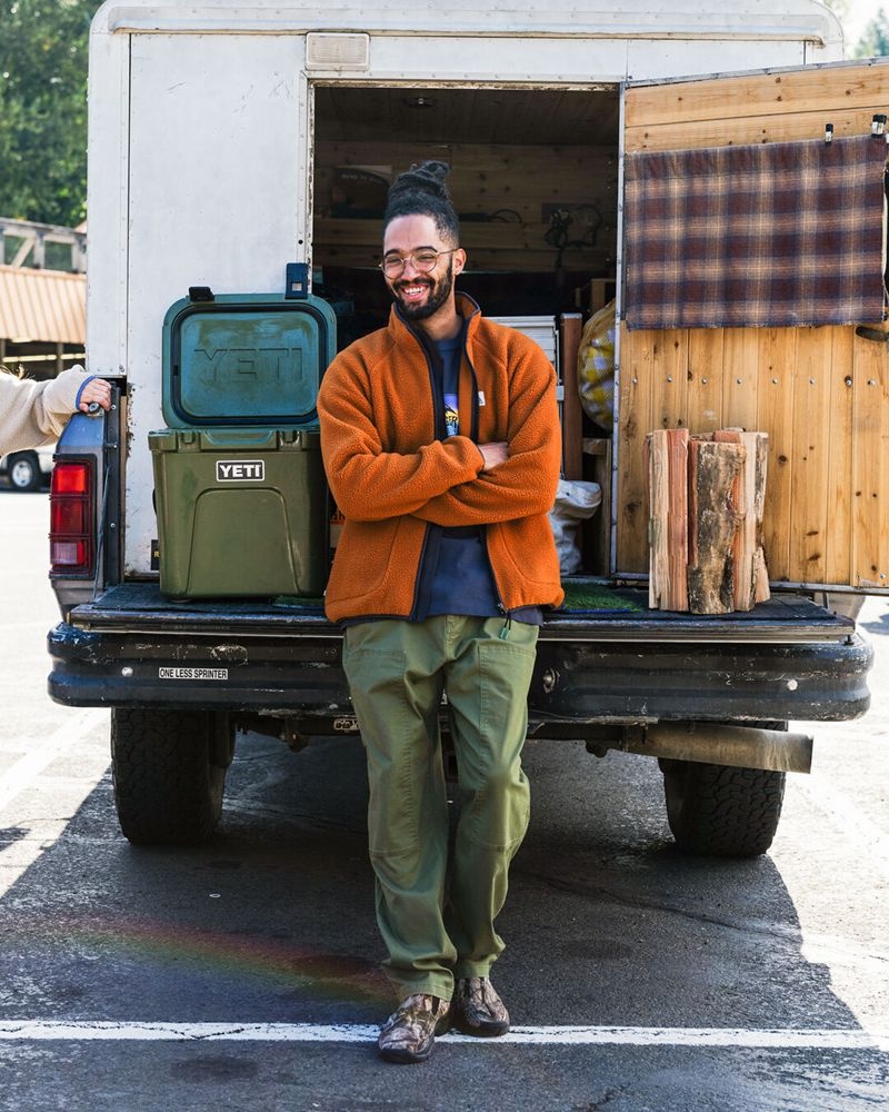 Runo Passenger Tripper 2.0 Full Zip Recycled Sherpa Męskie Pomarańczowe Brązowe | Polska-AHPBCZ709