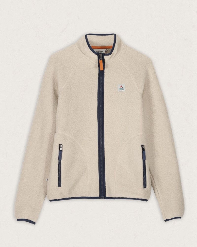 Runo Passenger Tripper Full Zip Recycled Sherpa Męskie Oatmeal | Polska-CMIYGS285