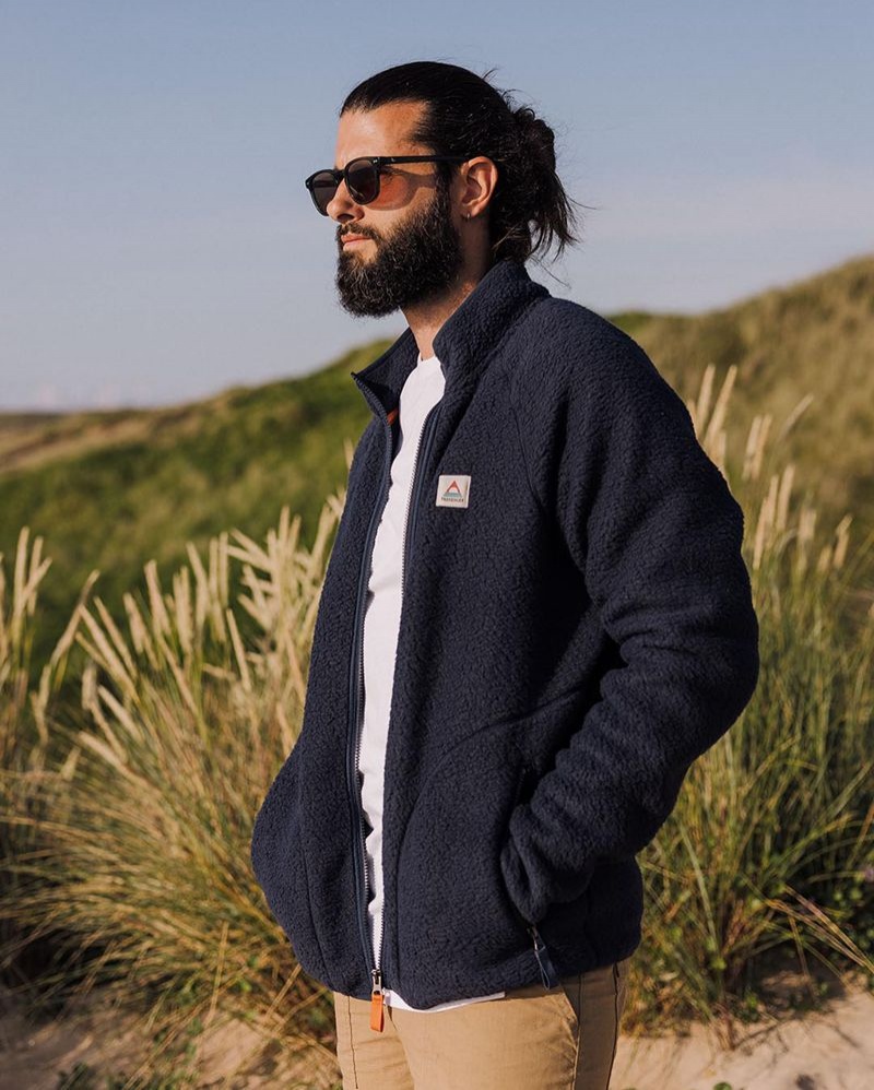 Runo Passenger Tripper Full Zip Sherpa Męskie Granatowe | Polska-UPXYFV601