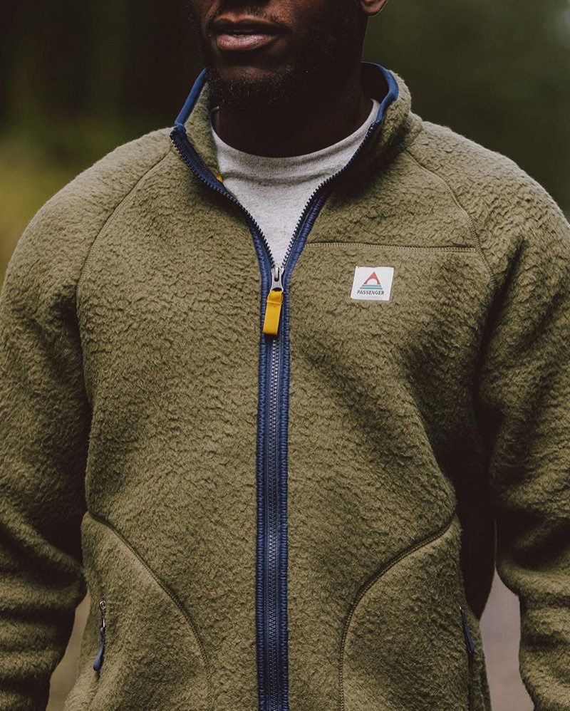 Runo Passenger Tripper Full Zip Sherpa Męskie Khaki | Polska-SDZURQ710