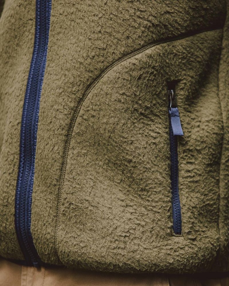 Runo Passenger Tripper Full Zip Sherpa Męskie Khaki | Polska-SDZURQ710