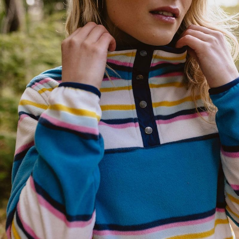 Runo Passenger Willow Recycled Polar Pullover Damskie Paski | Polska-VNPMSF765
