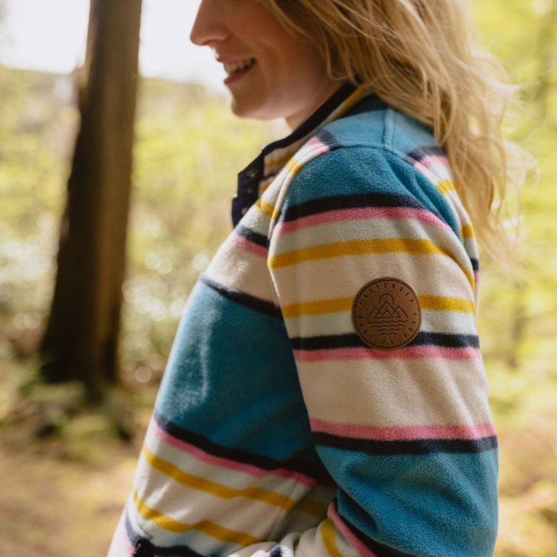 Runo Passenger Willow Recycled Polar Pullover Damskie Paski | Polska-VNPMSF765