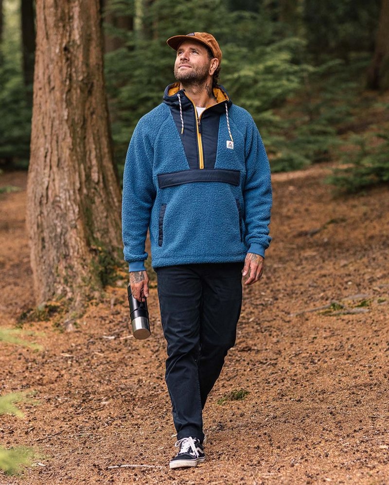 Runo Passenger Woodland Recycled Polar-lined Sherpa Męskie Niebieskie | Polska-TRDMKW980