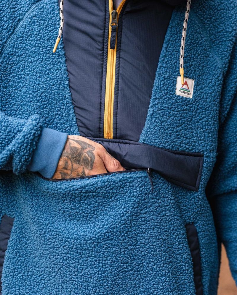 Runo Passenger Woodland Recycled Polar-lined Sherpa Męskie Niebieskie | Polska-TRDMKW980