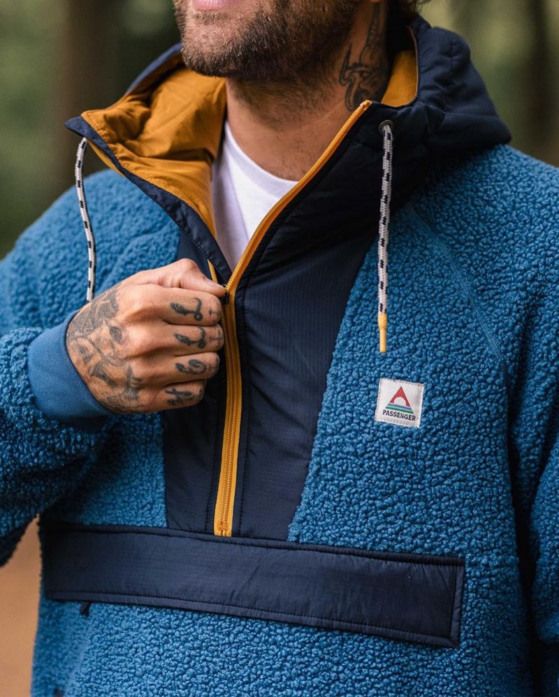 Runo Passenger Woodland Recycled Polar-lined Sherpa Męskie Niebieskie | Polska-TRDMKW980