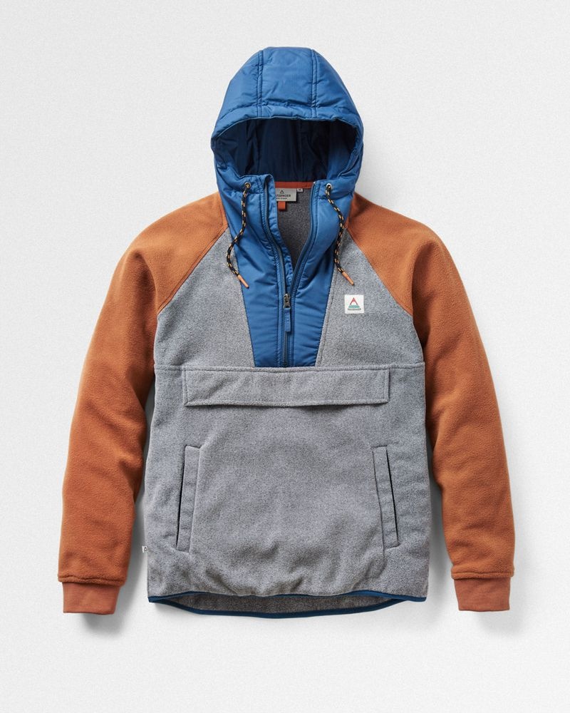 Runo Passenger Woodland Zakapturzony 1/2 Zip Polar New Męskie Szare | Polska-OHRFEL805