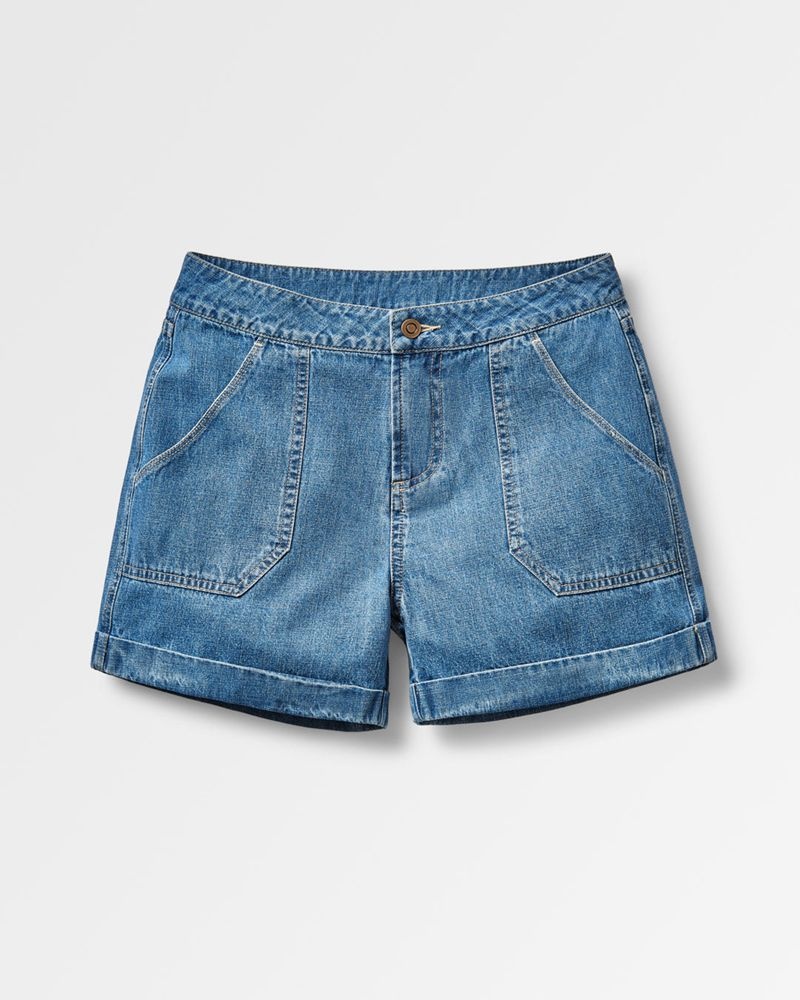 Spodenki Passenger Essence Denim Damskie Washed Denim | Polska-EXOMWY256
