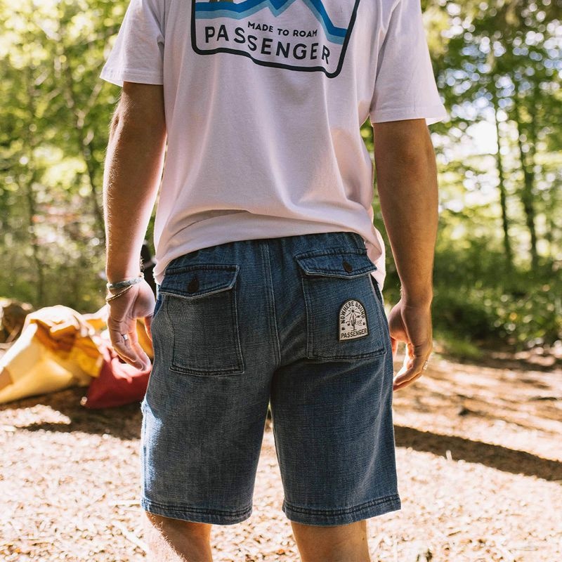 Spodenki Passenger Pine Recycled Bawełniane Cord Męskie Washed Denim | Polska-YRNHIG596