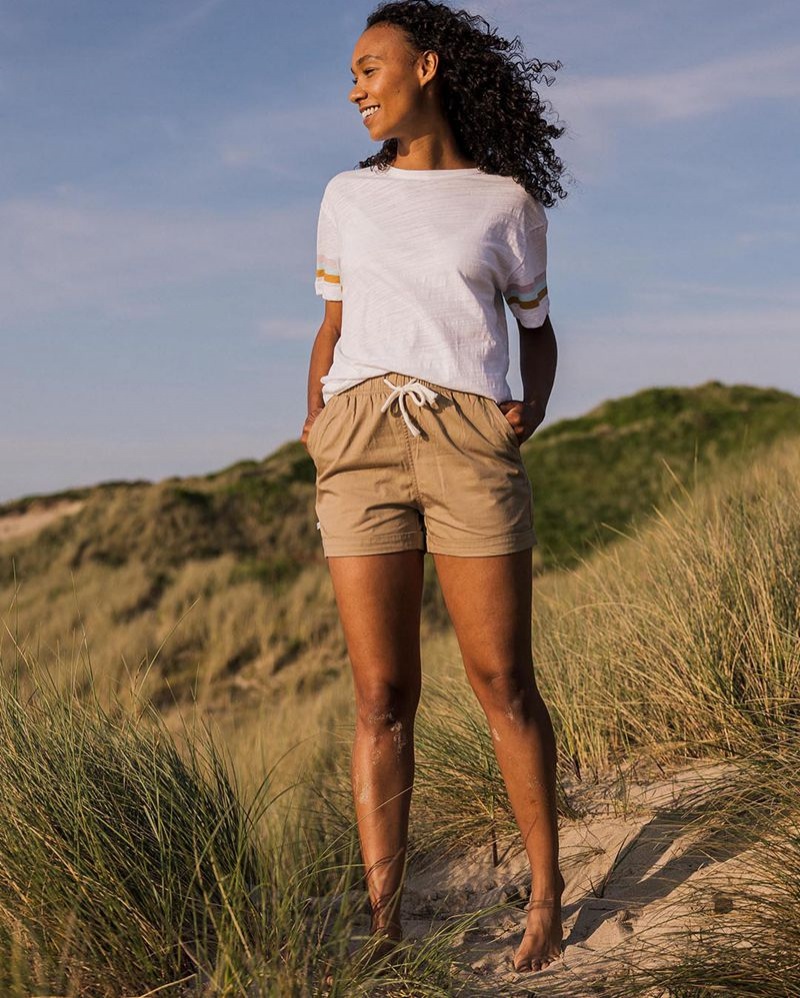 Spodenki Passenger Santosa Twill Damskie Khaki | Polska-DTECUH278
