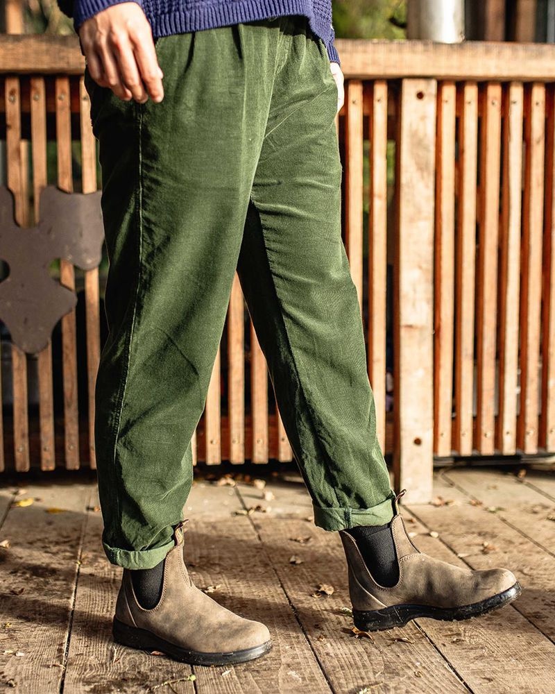 Spodnie Passenger Compass Recycled Corduroy Damskie Zielone | Polska-IXJDYZ635