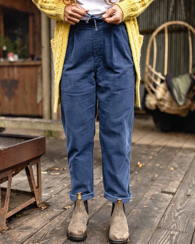 Spodnie Passenger Compass Recycled Corduroy Damskie Ciemny | Polska-ECOMIW657