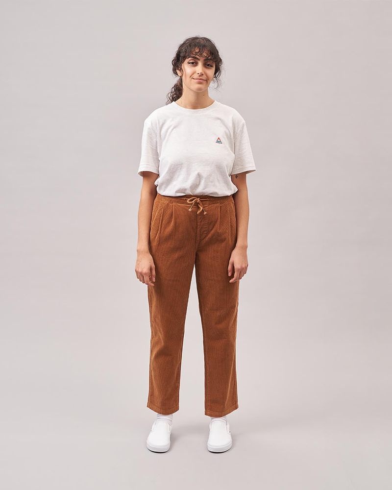 Spodnie Passenger Compass Recycled Corduroy Damskie Coconut | Polska-NLGKUD532