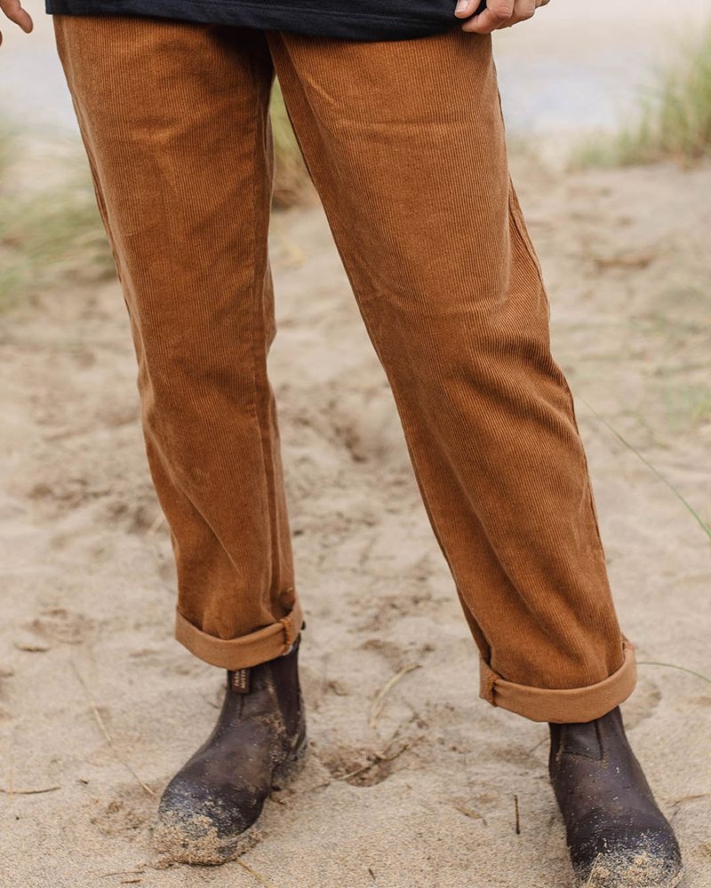 Spodnie Passenger Compass Recycled Corduroy Damskie Coconut | Polska-NLGKUD532