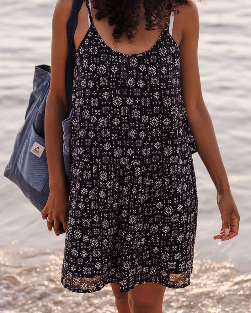 Sukienka Passenger Floaty Layered Damskie Czarne | Polska-BQIZJP725