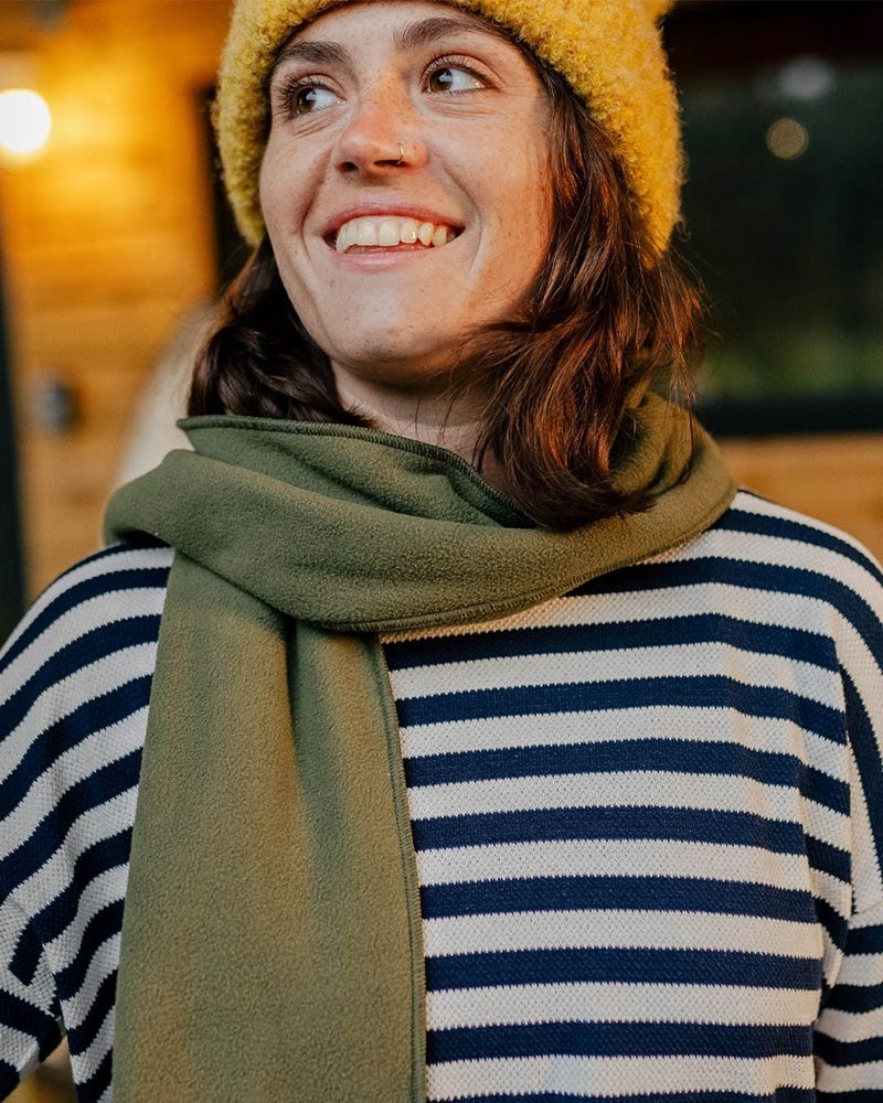 Szalik Passenger Campfire Recycled Polar Fleece Męskie Khaki | Polska-ZAOEJY021