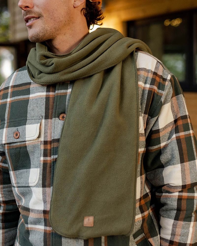 Szalik Passenger Campfire Recycled Polar Fleece Męskie Khaki | Polska-ZAOEJY021