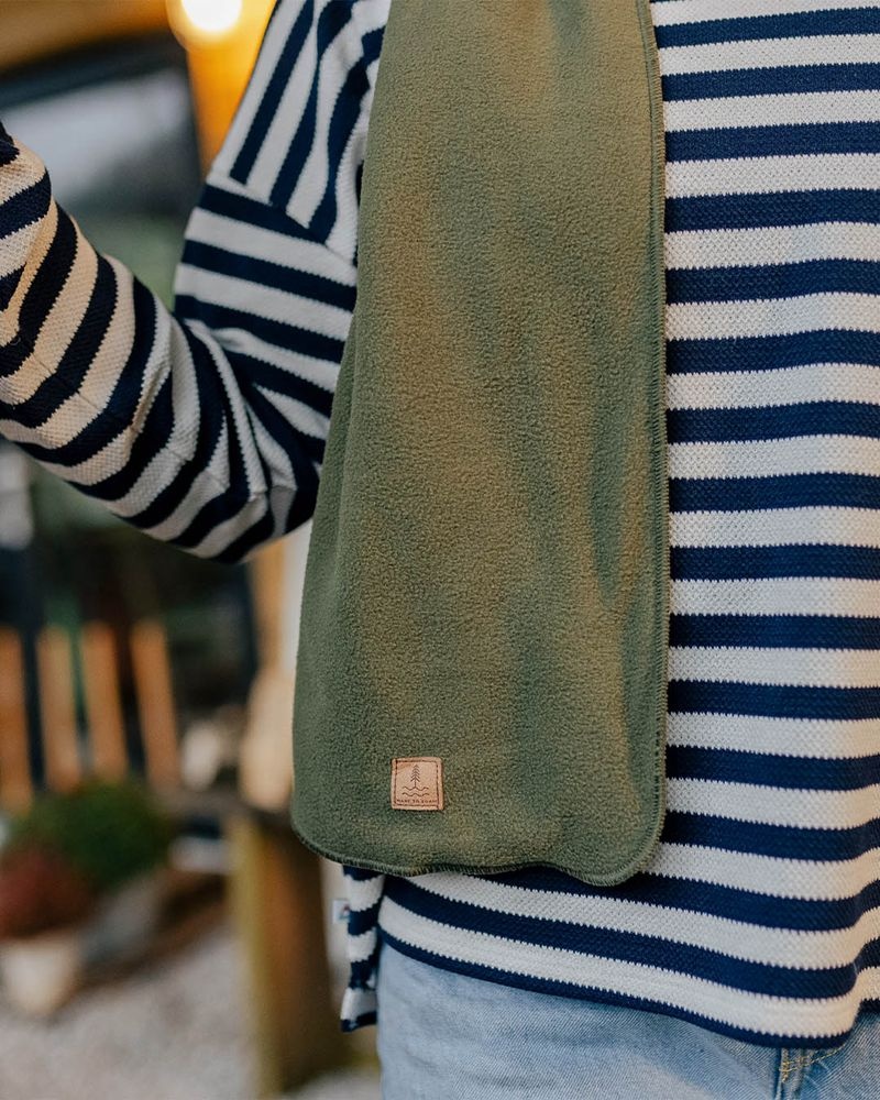 Szalik Passenger Campfire Recycled Polar Fleece Męskie Khaki | Polska-ZAOEJY021
