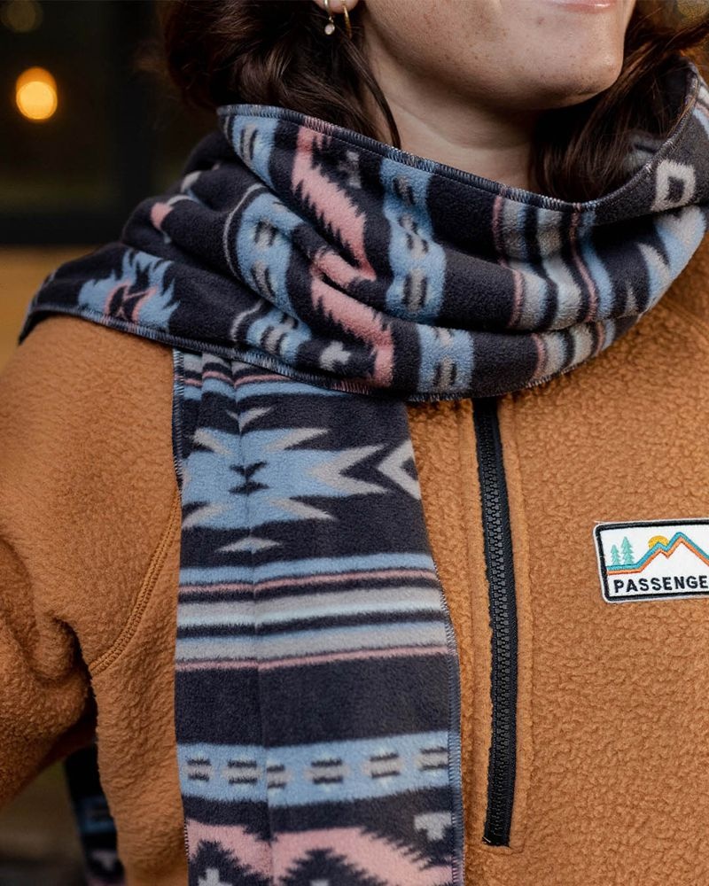 Szalik Passenger Campfire Recycled Polar Fleece Męskie Jasny Granatowe | Polska-OUBHJQ346