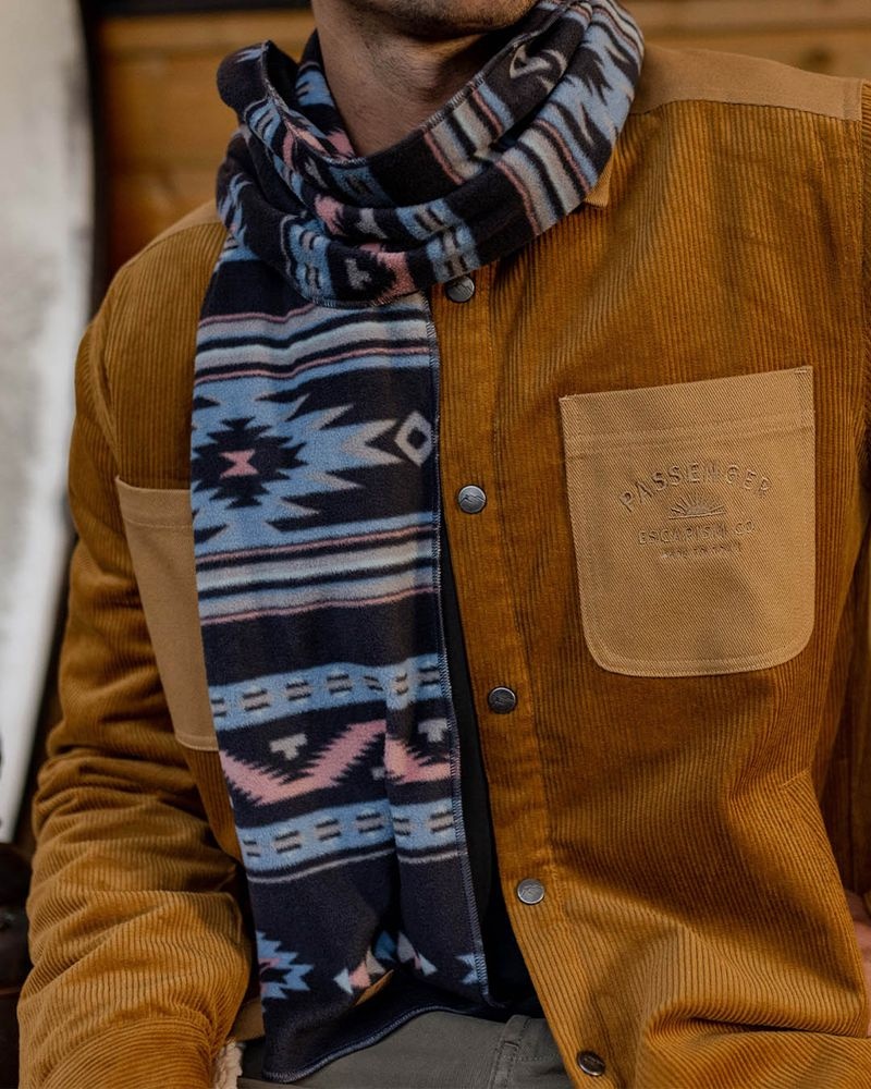 Szalik Passenger Campfire Recycled Polar Fleece Męskie Jasny Granatowe | Polska-OUBHJQ346
