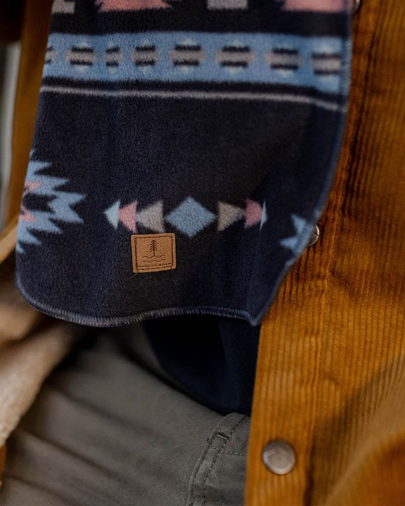 Szalik Passenger Campfire Recycled Polar Fleece Męskie Jasny Granatowe | Polska-OUBHJQ346