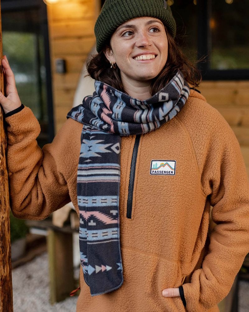 Szalik Passenger Campfire Recycled Polar Fleece Męskie Jasny Granatowe | Polska-OUBHJQ346