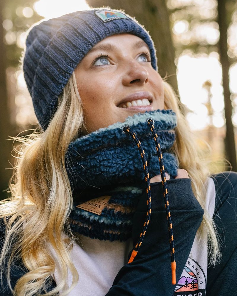Szalik Passenger Mulled Sherpa Fleece Snood Damskie Niebieskie Koralowe | Polska-FXPSVY853