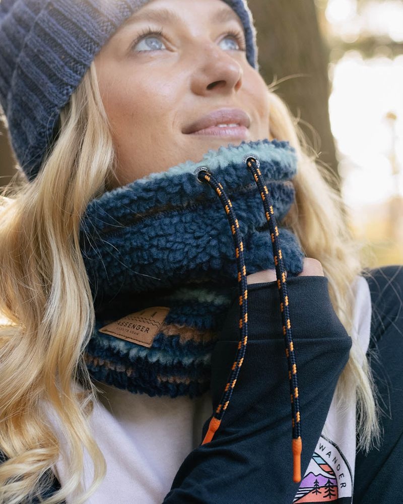 Szalik Passenger Mulled Sherpa Fleece Snood Damskie Niebieskie Koralowe | Polska-FXPSVY853