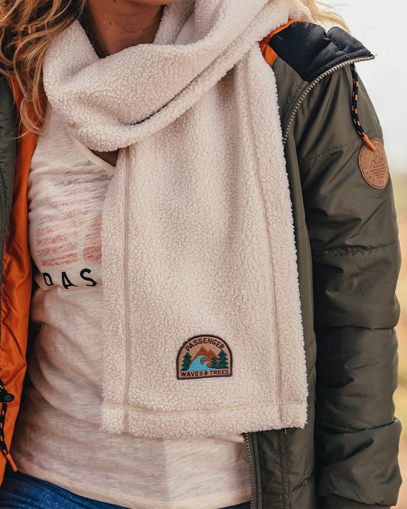 Szalik Passenger Snug Recycled Sherpa Fleece Damskie Beżowe | Polska-EJMRCK794
