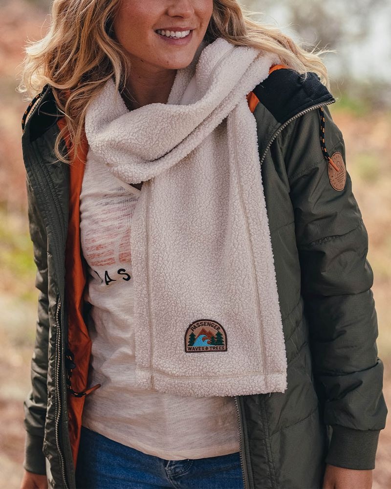 Szalik Passenger Snug Recycled Sherpa Fleece Damskie Beżowe | Polska-EJMRCK794