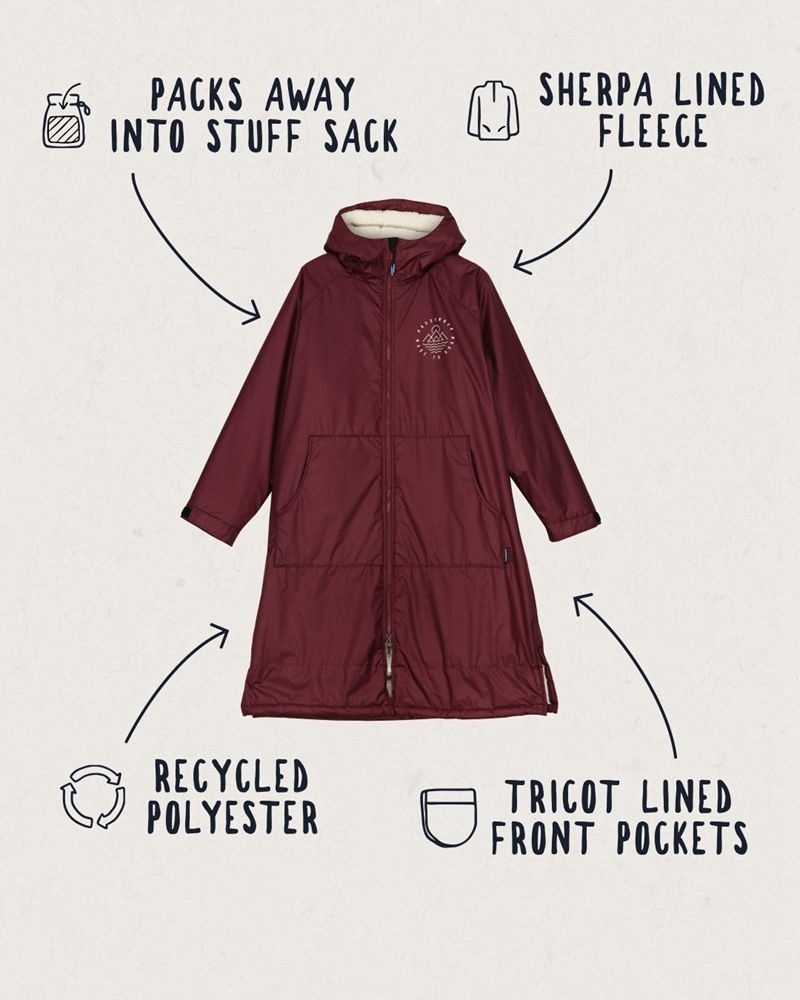 Szlafrok Passenger Escapism Recycled Sherpa Podszewką Changing Damskie Windsor Wine | Polska-PTEDMY587