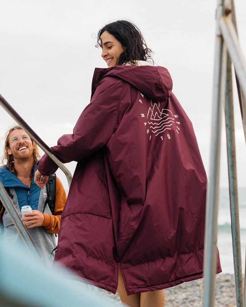 Szlafrok Passenger Escapism Recycled Sherpa Podszewką Changing Damskie Windsor Wine | Polska-PTEDMY587