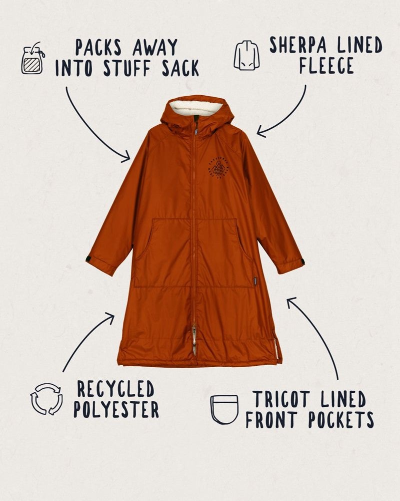 Szlafrok Passenger Escapism Recycled Sherpa Podszewką Changing Damskie Rust | Polska-OJKYEI801