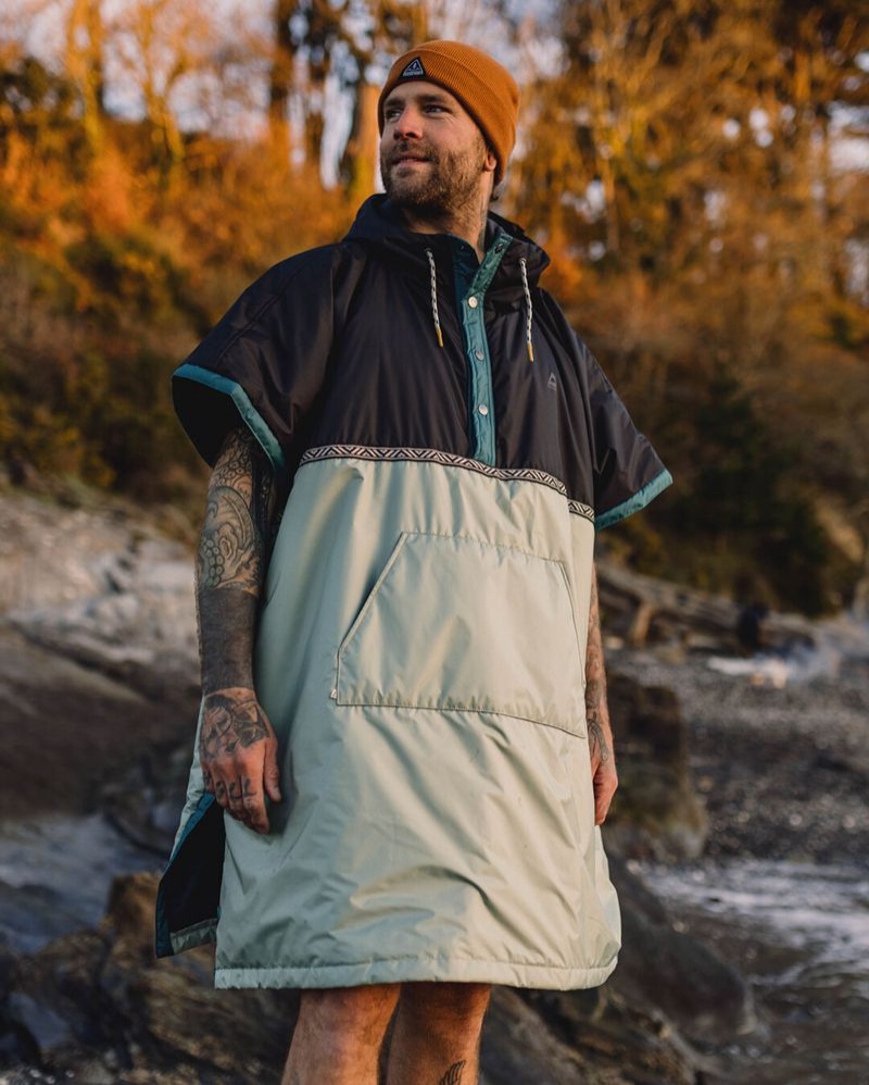 Szlafrok Passenger Outback Recycled Pull Over Changing Damskie True Black/Pistachio | Polska-GQUOTJ457