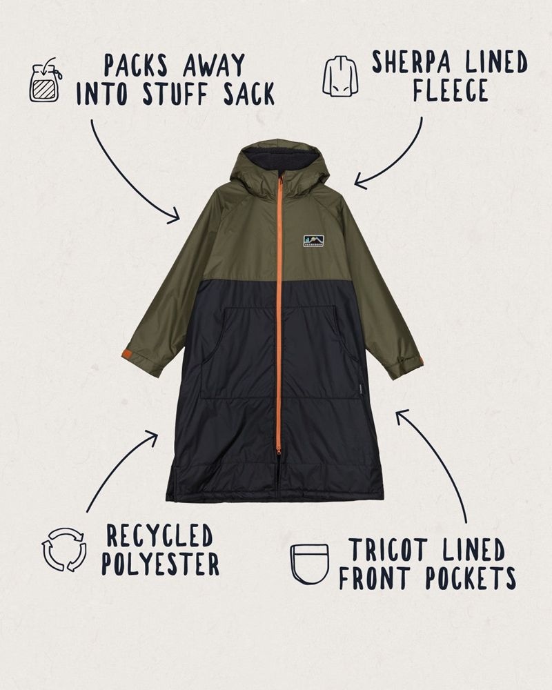 Szlafrok Passenger Roaming Recycled Sherpa Podszewką Changing Damskie Khaki | Polska-SHJRXT703