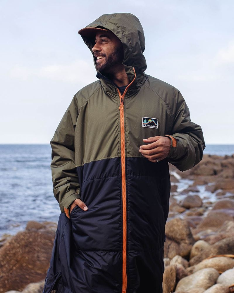 Szlafrok Passenger Roaming Recycled Sherpa Podszewką Changing Damskie Khaki | Polska-SHJRXT703