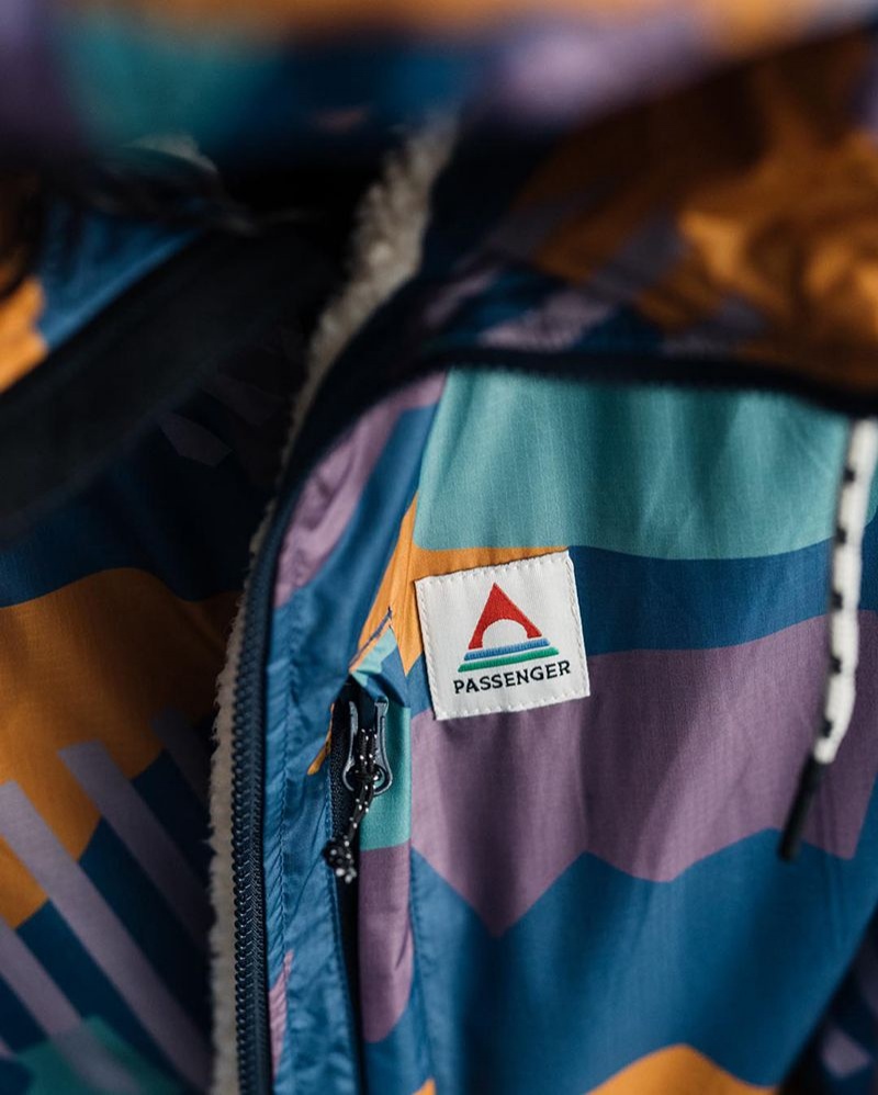 Szlafrok Passenger Waves Recycled Sherpa Podszewką Changing Męskie Jasny Niebieskie Camo | Polska-AIWKJL593
