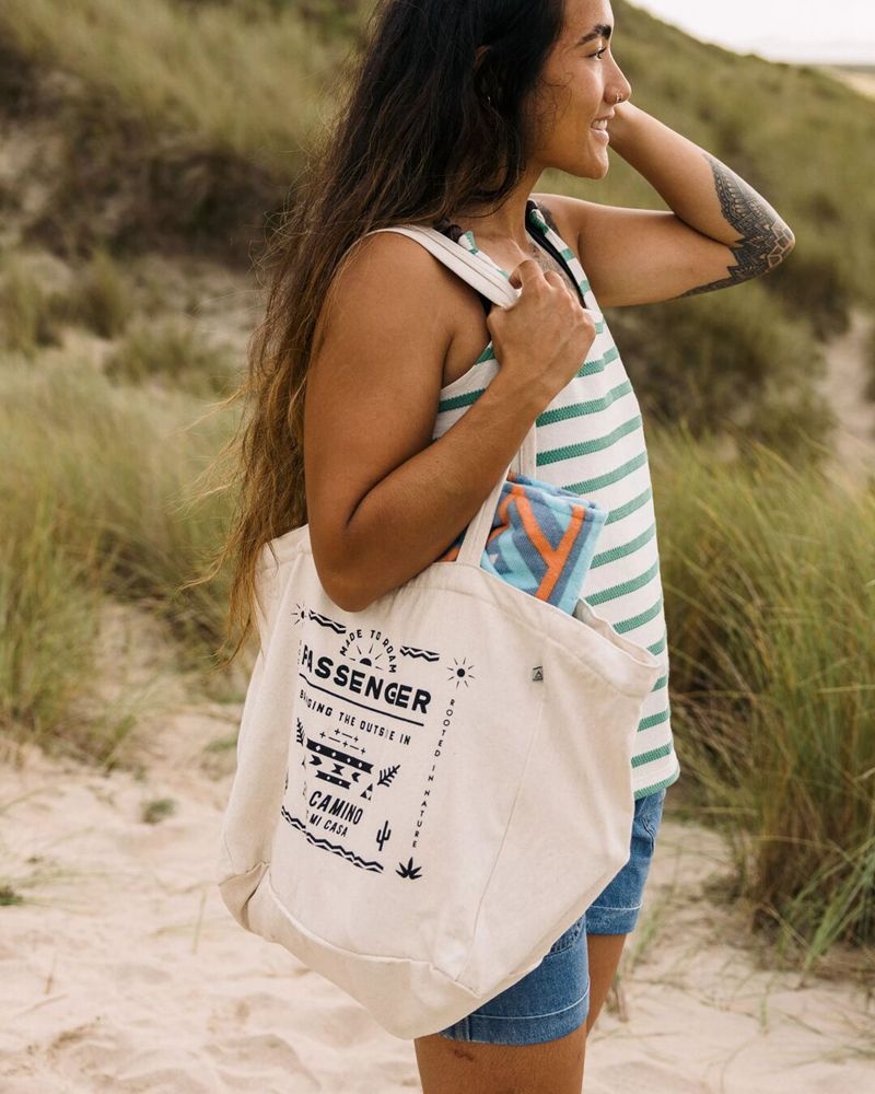 Torby Tote Passenger Sunrise Organic Męskie Białe | Polska-NATDMC167