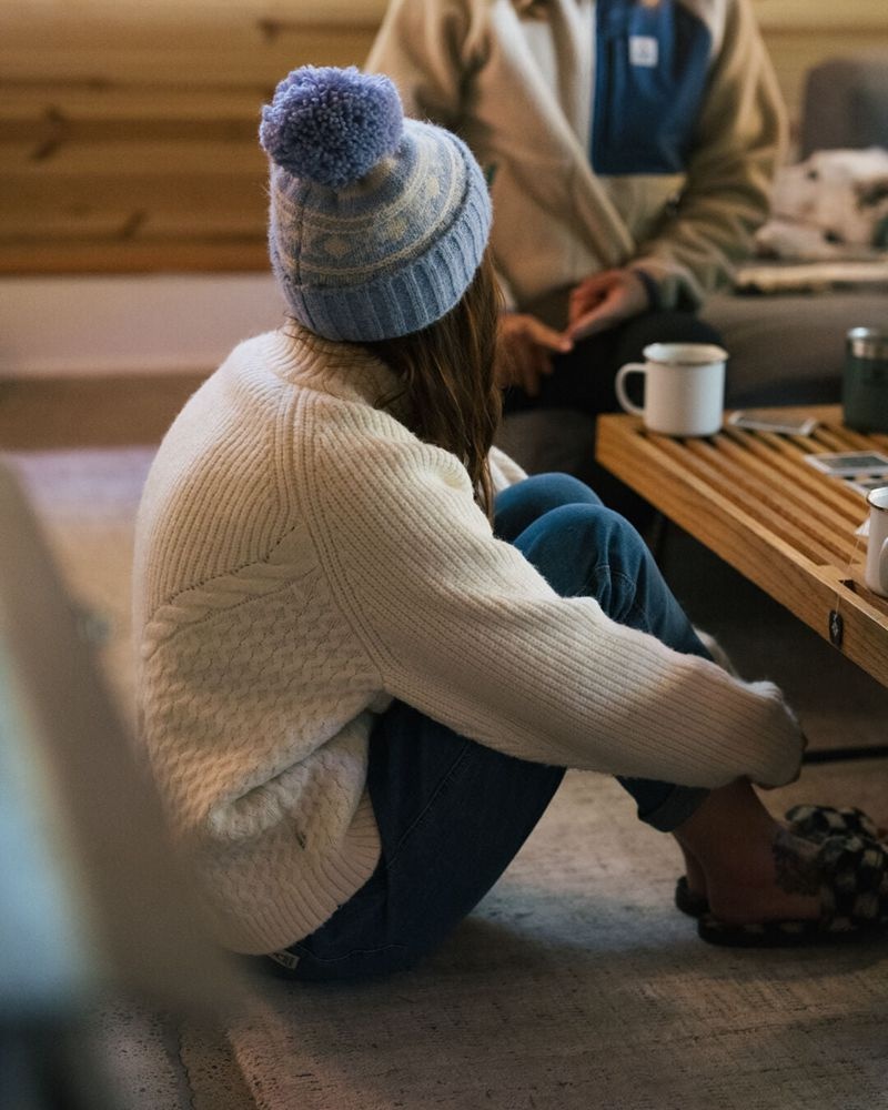 Zworki Passenger Cozy Recycled Cable Knit Damskie Białe | Polska-CKSYWH197