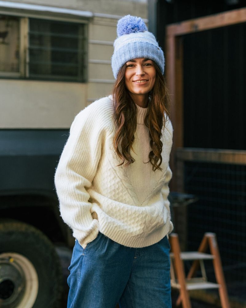 Zworki Passenger Cozy Recycled Cable Knit Damskie Białe | Polska-CKSYWH197